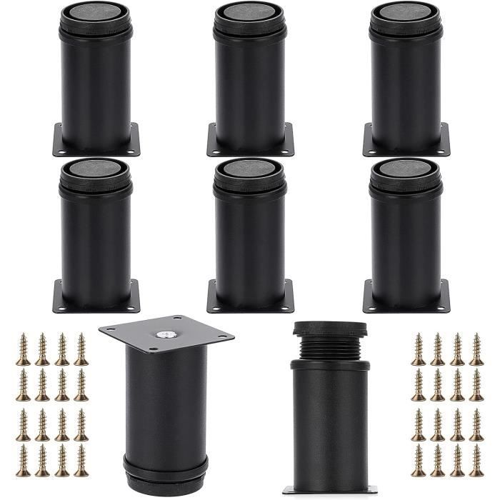 8Pcs Pieds De Meuble Pieds De Lit Pied En Acier Inox Rehausser Le