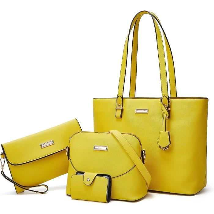 Sac à Main Rond Carpisa – Jaune – Bandoulière Assortie – Cuir Synthétique