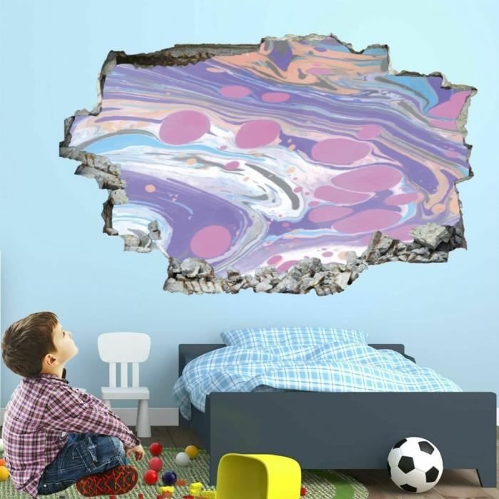 Autocollant Mural 3D Bambou - 77x200 Cm - PVC Adhésif Amovible - Déco Salon/Chambre