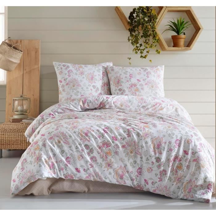 Ensemble De Lit Simple NATURA WILD - Housse De Couette 160x200cm + 2 Taies - 100% Coton - Tigre