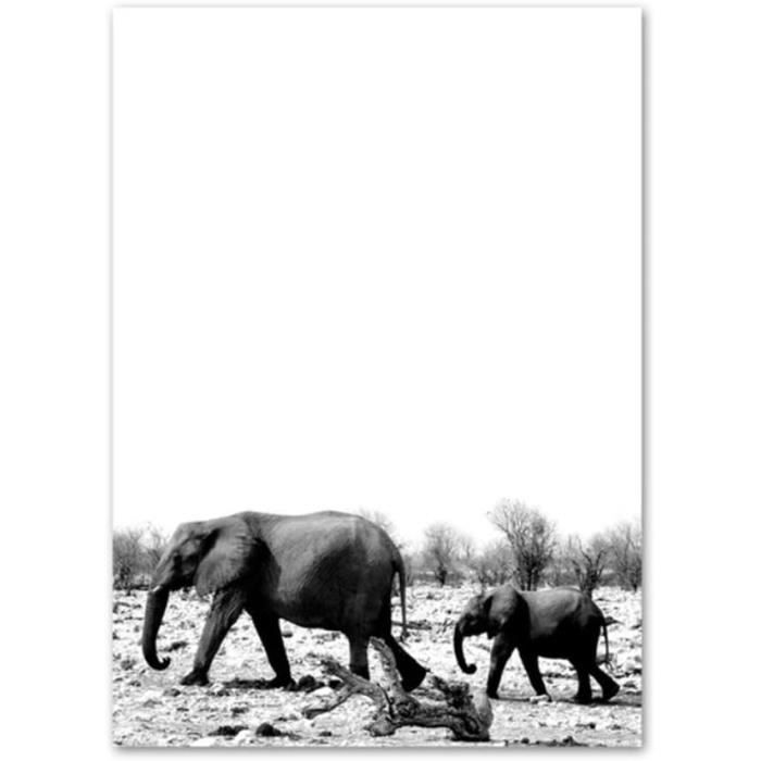 TD® Cadre salon mur Art photos HD imprimé 5 pièces-pcs forêt éléphant  Animal moderne peinture sur toile décor maison affiche~11240 - Cdiscount  Maison