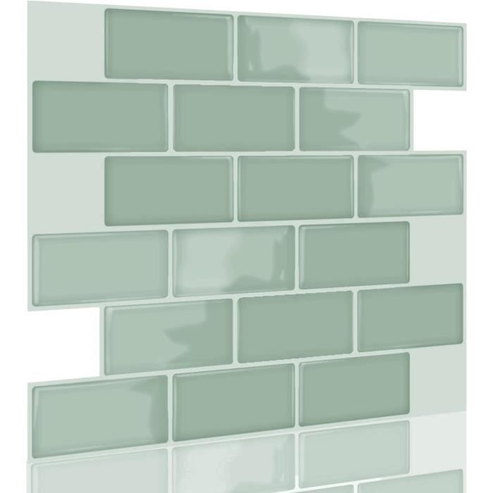 10 Autocollants Carrelage 3D - 30x30 Cm - Style Art Déco Noir Et Blanc - Adhésif, Amovible, étanche