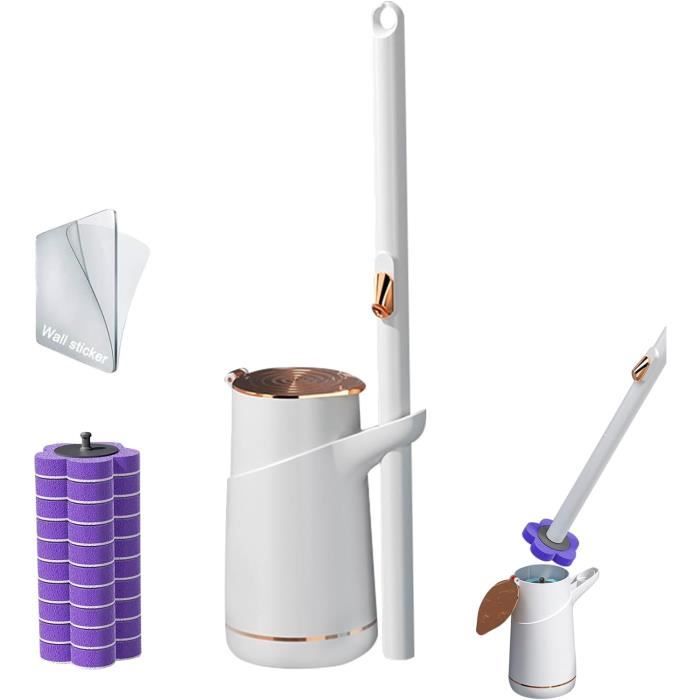 Brosse WC Suspendue SHUNLI - Acier Inoxydable Or Avec Support | Nettoyage Facile Et Économie D'Espace