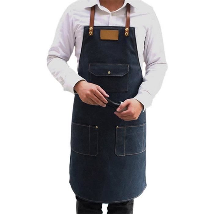 ITODA Unisexe Tablier de Cuisine Court avec Poche Sangle Ajustable Anti-Salet/é Tablier Chef Waiter Waitress Barbecue Confortable pour Cuisine Restaurant Caf/é Jardin Ecole H/ôtel-Taille Unique