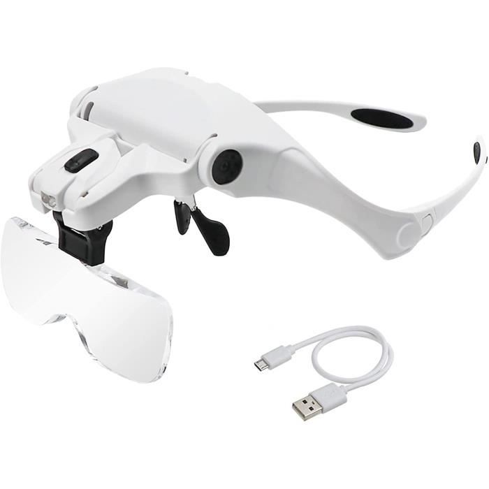 Lunette Loupe avec lumi re USB Charge 2 LED loupes de Grand