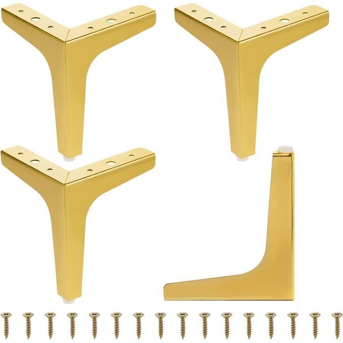 Lot De 8 Pieds De Meubles Triangulaires Dorés De 10,2 Cm