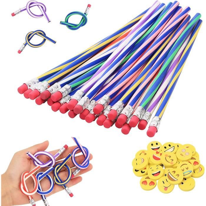 40 Crayons Papier Flexibles Pliables Avec Gomme – Cadeaux Anniversaire Enfants, Décompression Fun