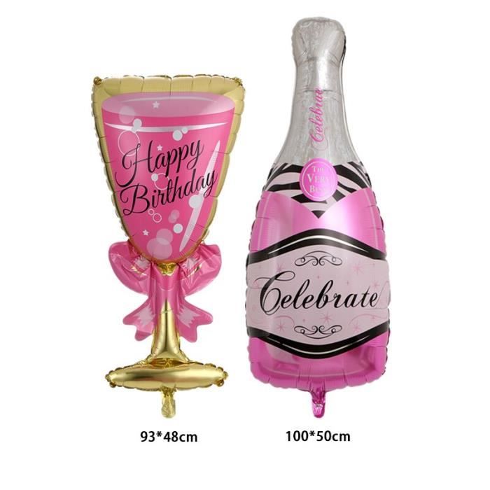 Bouteille De Champagne Verre À Vin Célébration Ensemble De Ballons De Fête  Ballon En Métal Latex Fête D'Anniversaire Fournitu[u2443] - Cdiscount Maison