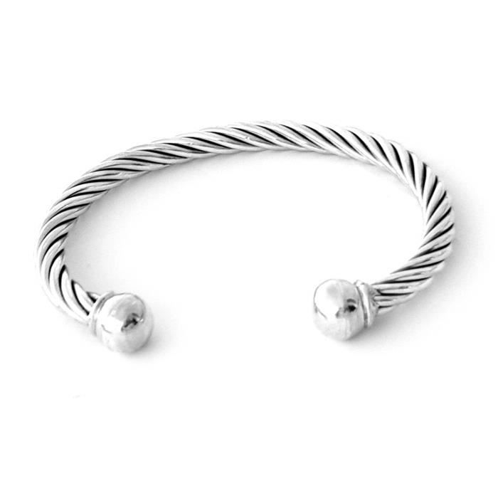 Bracelet Homme Manchette Argent massif | Mes-bijoux.fr