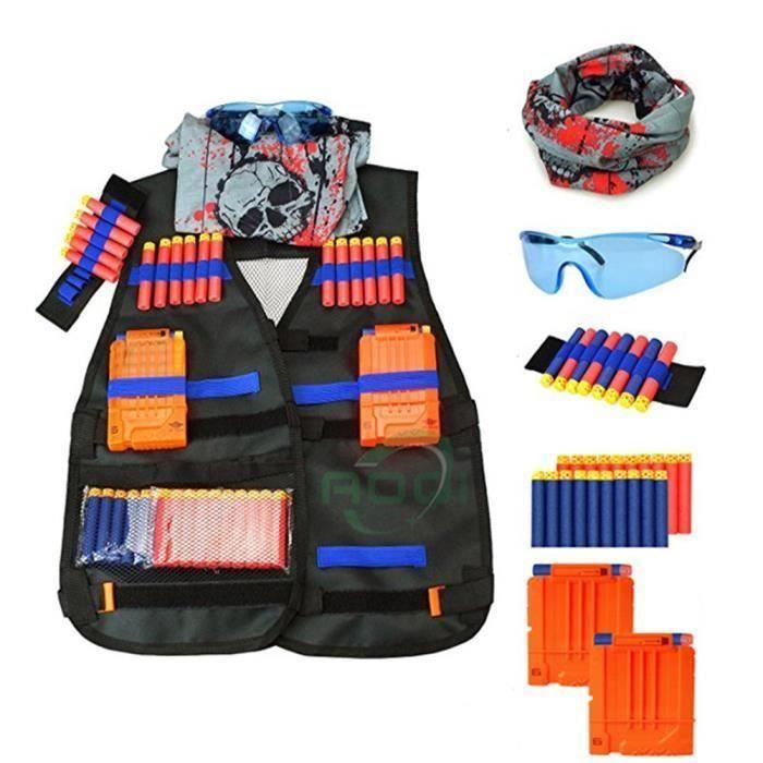 8 /à 14 Ans Gilet Tactique Molle Enfant Veste Camouflage de Combat Gilet de Protection Entra/înement Elite Nerf Jeux CS Multipoches