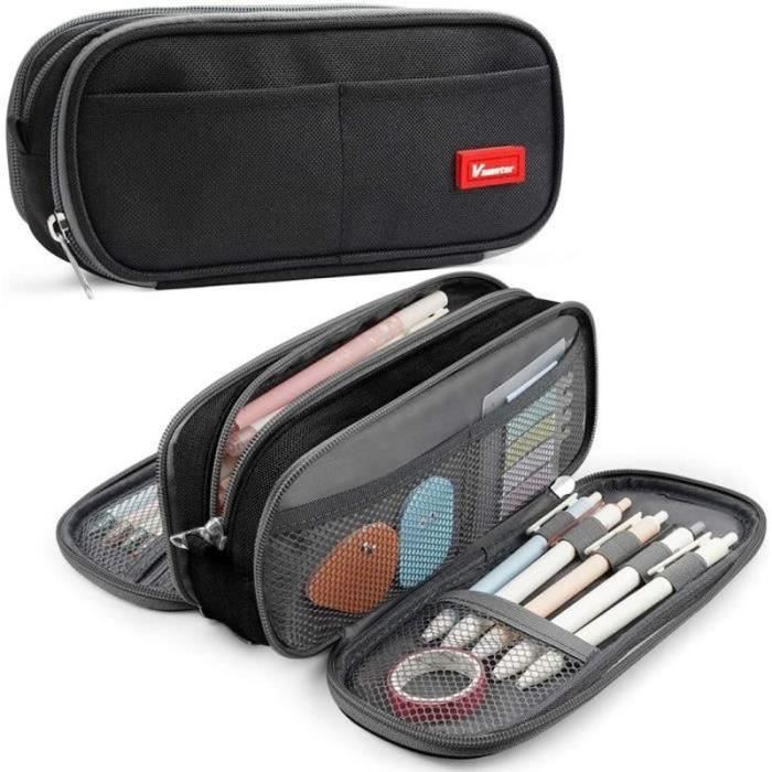 Trousse à Crayons OVAKIA 220 Stylos - Grande Capacité Avec 3 Compartiments | Tissu Oxford Imperméable | Pour Artistes Et Étudiants