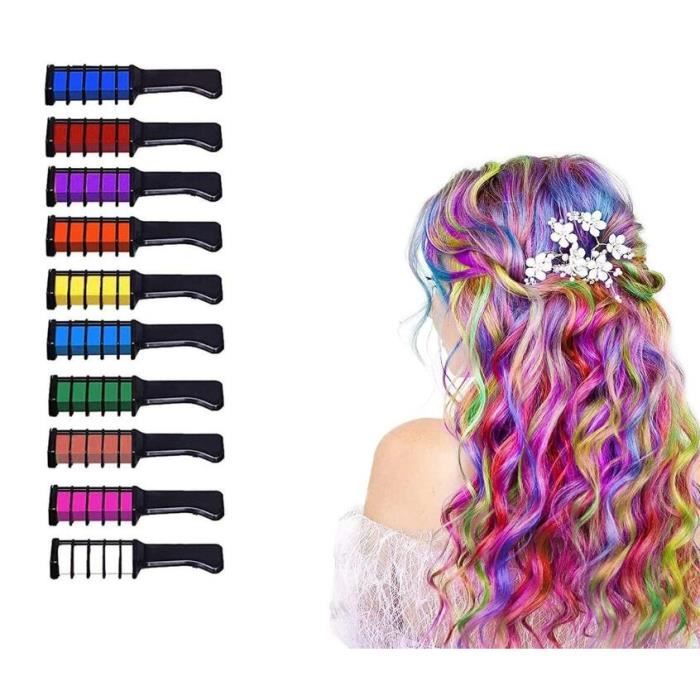 Craie à cheveux avec accessoires - Blauw / Rose - Craie à cheveux