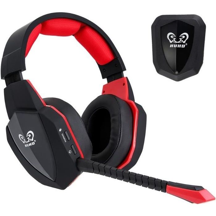 Casque Audio 2 4g Usb Sans Fil 7 1 Casque De Jeu Casque Avec Micro Pour Ordinateur Pc Pour Ps4 Tv Professionnel Gamer Rouge Cdiscount Informatique