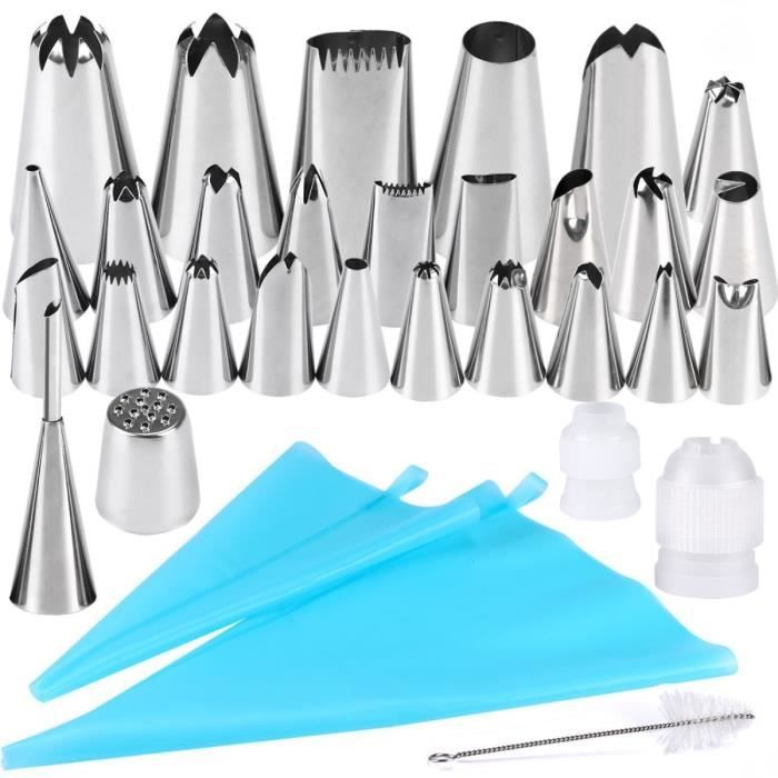 Set 8 Douilles à Pâtisserie En Inox - Professionnel - Pour Poche à Douille