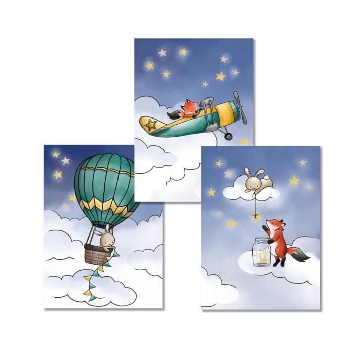 Lot De 3 Affiches Marines Pour Chambre Bébé - Phare, Bateau, Baleine - Impression Haute Qualité A3