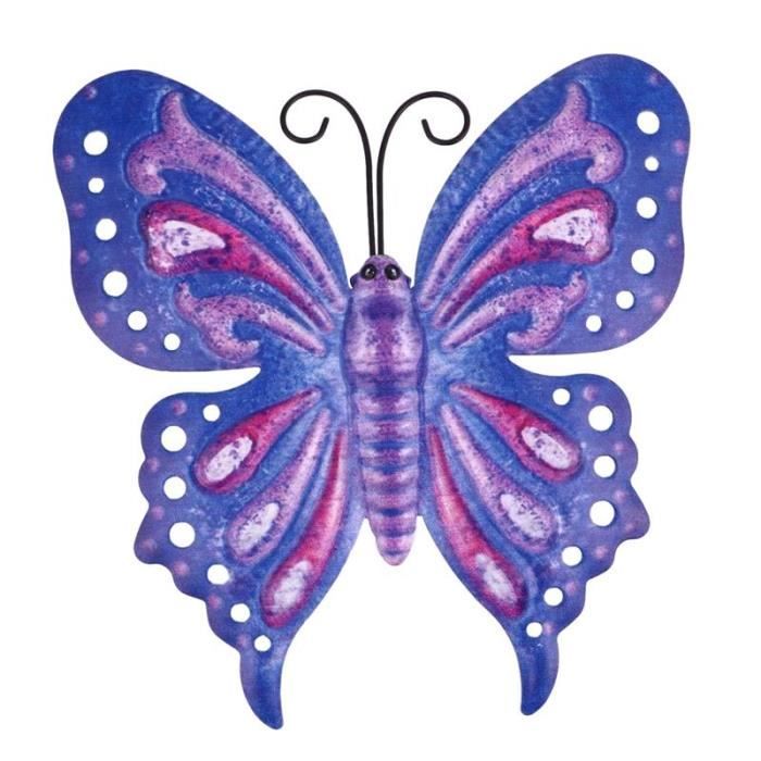 Décoration Murale En Fer Forgé Blanc – Lot De 2 : Fleur Et Papillon – Style Vintage – Taille 30cm