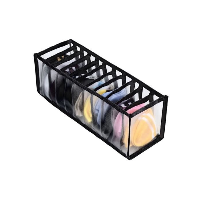 Range Tiroir Compartiments Organisateur De Tiroir MSHOMELY - 16 Compartiments Empilables Pour Chaussettes, Sous-vêtements, Vêtements Bébé - En PET, Avec Couvercle Organisateur Tiroir PET Alimentaire