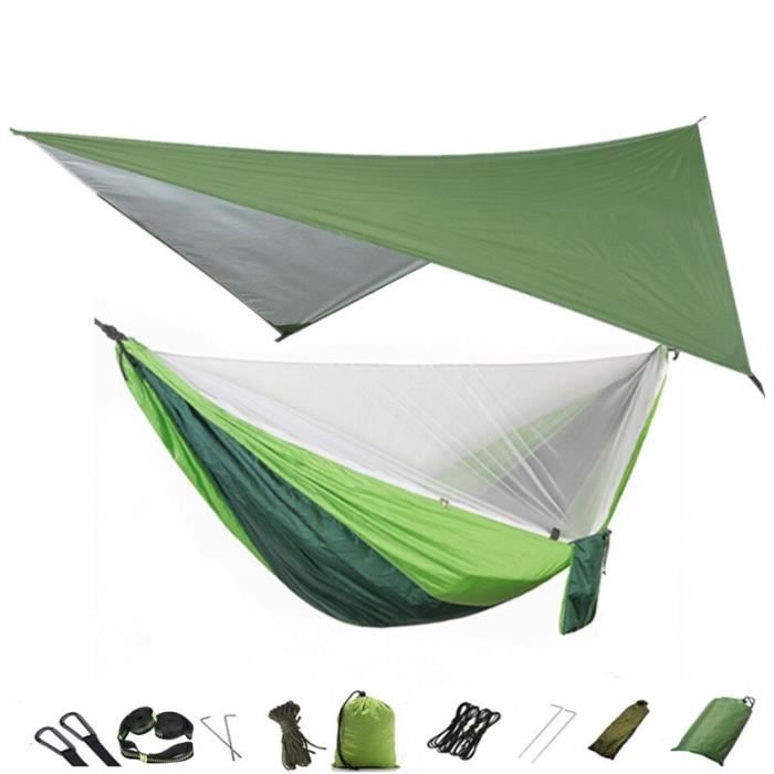 Hamac Camping AnorTrek Avec Moustiquaire Et Bâche Imperméable - Double Portable Pour Randonnée Et Outdoor