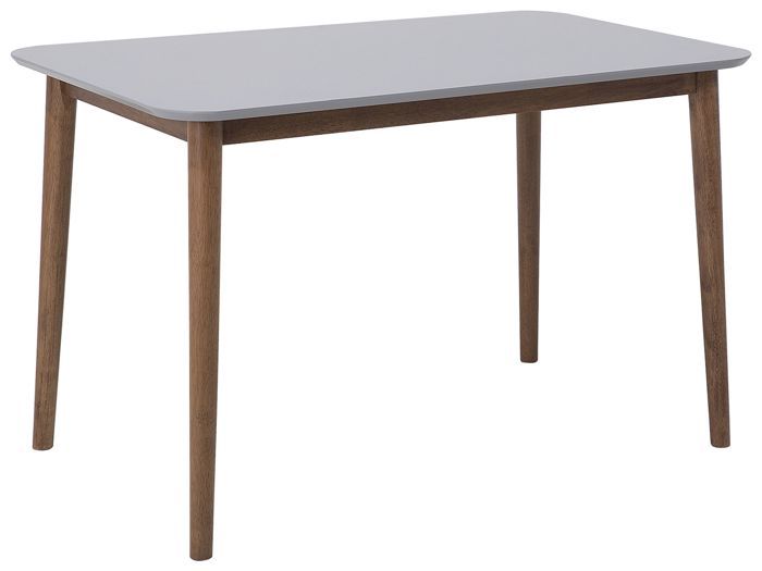 table de salle à manger en bois d hévéa et gris 118 x 77 cm modesto