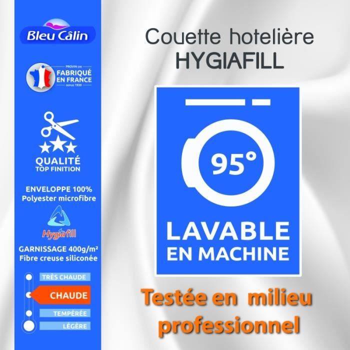Couette Hotelière Hygiafill 240x260 cm pour lit \