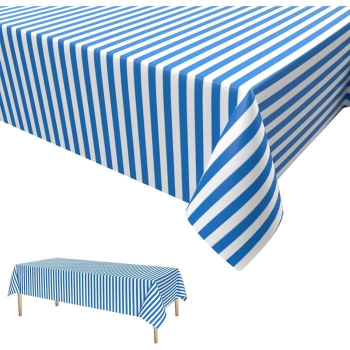 Nappe Jetable Rectangulaire 137x274 Cm - Motif Ours Bébé Bleu - Imperméable - Pour Fête Prénatale, Anniversaire