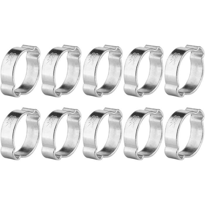 PATIKIL Lot De 20 Colliers Double Oreille 11-13 Mm – Sertissage Rapide Acier Galvanisé Pour Tuyaux Carburant & Fluides