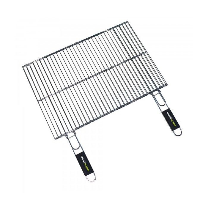 Cook'in Garden Grille Acier Pour Barbecue Charbon - Grille rectangulaire double - 60 x 40 cm Noir - vue 1