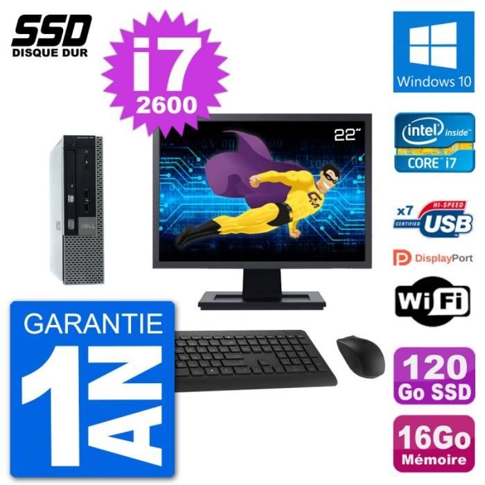 Ultra Mini PC Dell 790 USFF Ecran 22" i7-2600