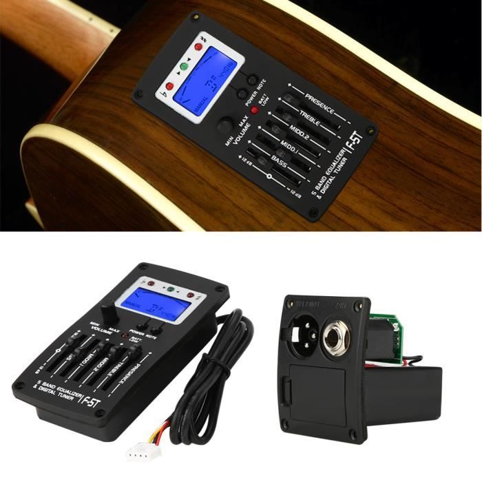 Micros Guitare EQ 3 Bandes Actif Argent Piezo Préampli Système De