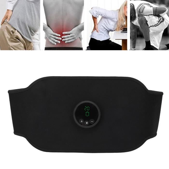 Ceinture EMS Stimulateur Musculaire Abdominal - Rechargeable USB, 6 Modes, 10 Niveaux, Fitness Maison