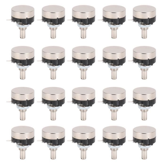 YINETTECH Lot De 2 Mini Potentiomètres Métriques 18mm A500K Pour Guitare Électrique Et Basse - Contrôle Tonalité Volume