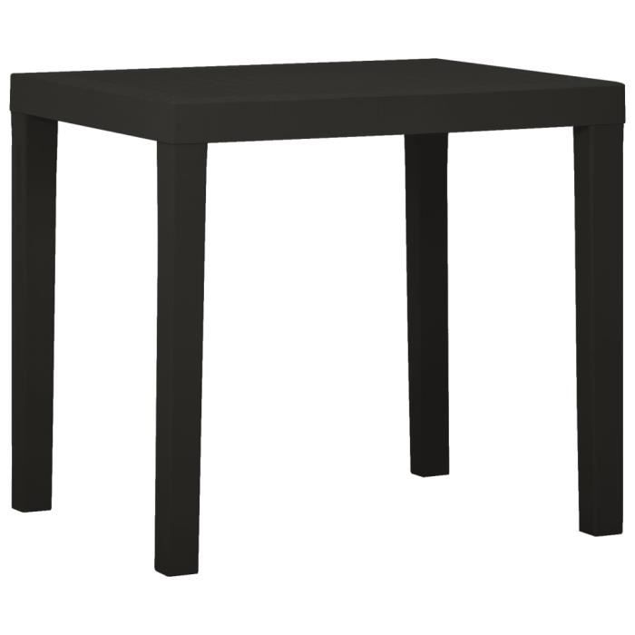 famirosa table de jardin anthracite 79x65x72 cm plastique-845