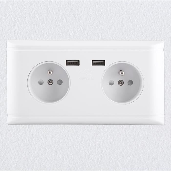 Halokny Prise Murale USB C, Prise Murale USB-C à 1 Port, 1 Prise Murale USB De Type C Keystone Adaptée Pour Le Chargement, L'affichage, Le Transfert De Données, Blanc (1 Port USB