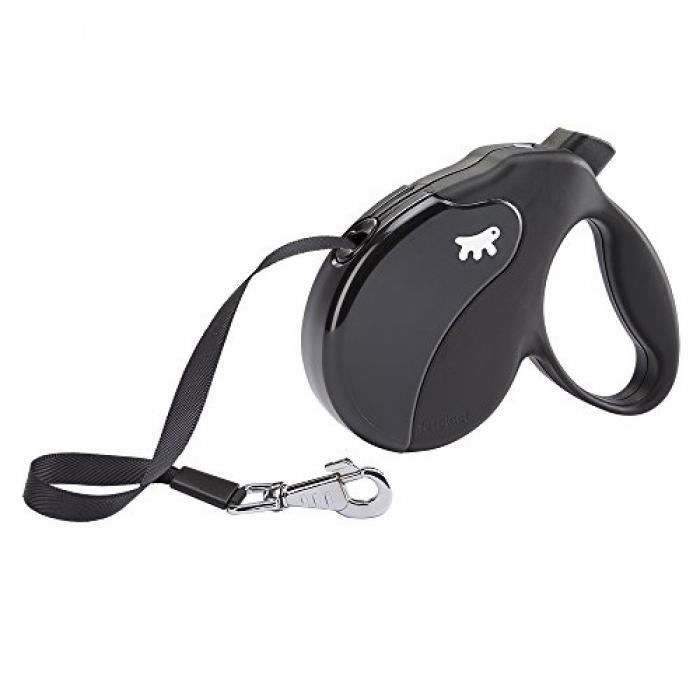 Comparer les prix de Ferplast Laisse rétractable pour chiens AMIGO TAPE LARGE, sangle rétractable, 5 mètres, max 50 kg, Noir