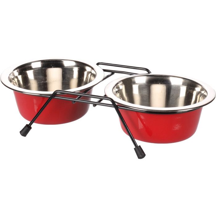 Ecuelle duo ø 11 cm 200 ml avec support Arjun XS pour chat - Flamingo Ecuelle duo ø 11 cm 200 ml avec support Arjun XS pour chat - Flamingo