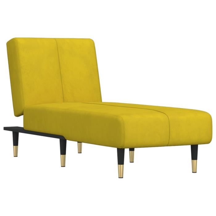 chaise longue - transat - bain de soleil - bao chaise longue jaune velours - 7393155285464
