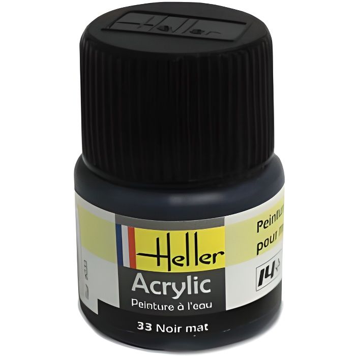 HELLER Peinture Acrylique Noir Mat 9033 