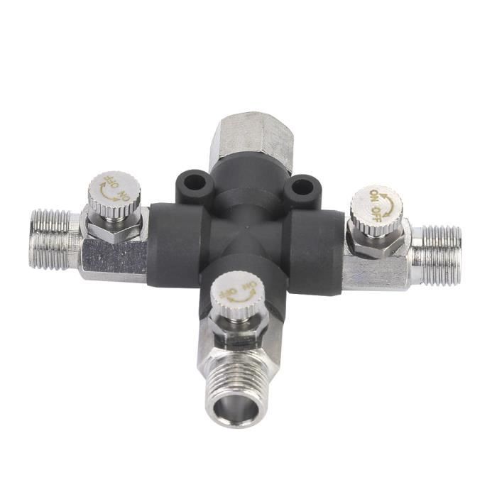 Raccord 3 Voies Pour Aérographe SAGASAVE - Entrée/Sortie BSP 1/8" - Pour Modélisme Et Art