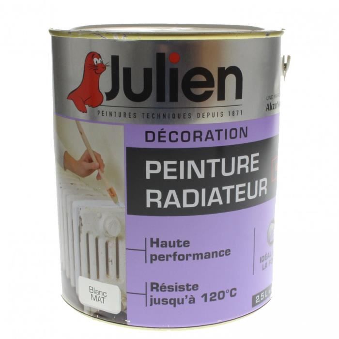 Julien Peinture Radiateur Glycéro Blanc Brillant Satin 0,5 L