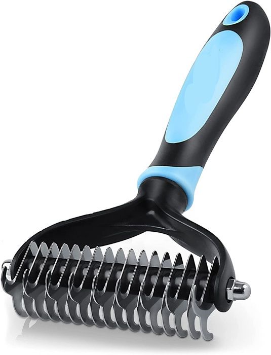 Meilleurs prix pour Brosse Chiens et Chats - Peigne de Toilettage, Enlève le sous-poil et les feutres - bleu
