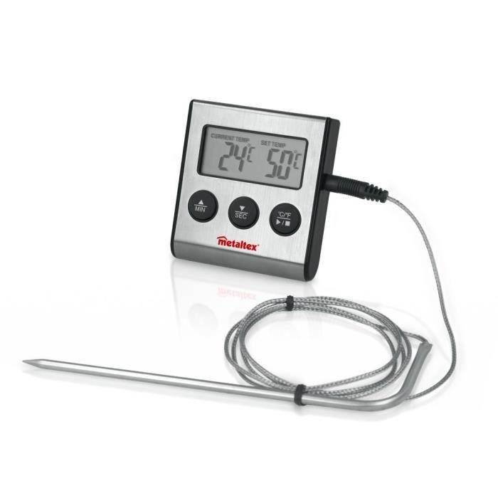 Thermomètre de cuisson à sonde avec minuteur