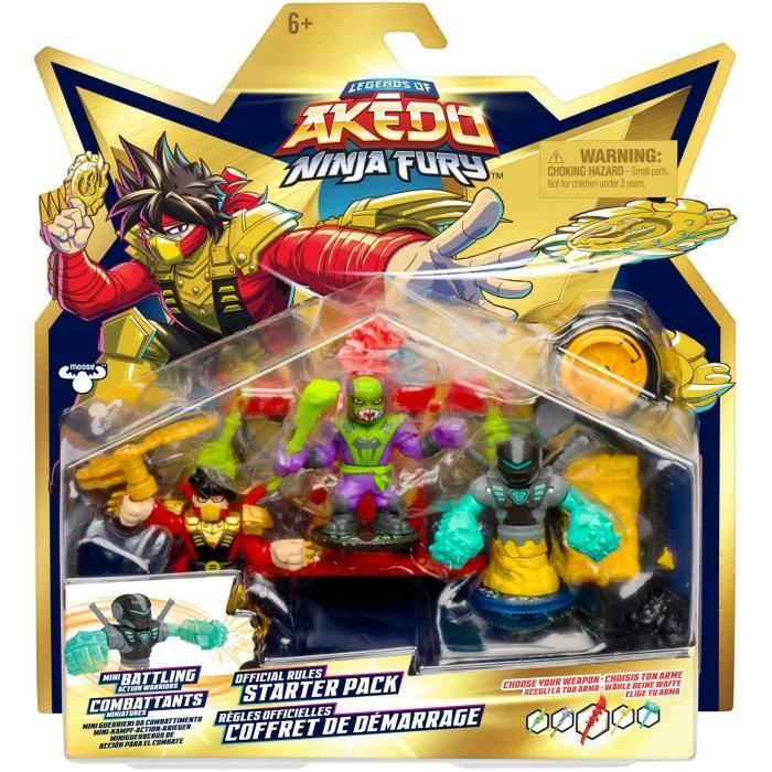 Starter Pack Ninja Fury MOOSE TOYS AKEDO Coffret de démarrage avec figurine et accessoires