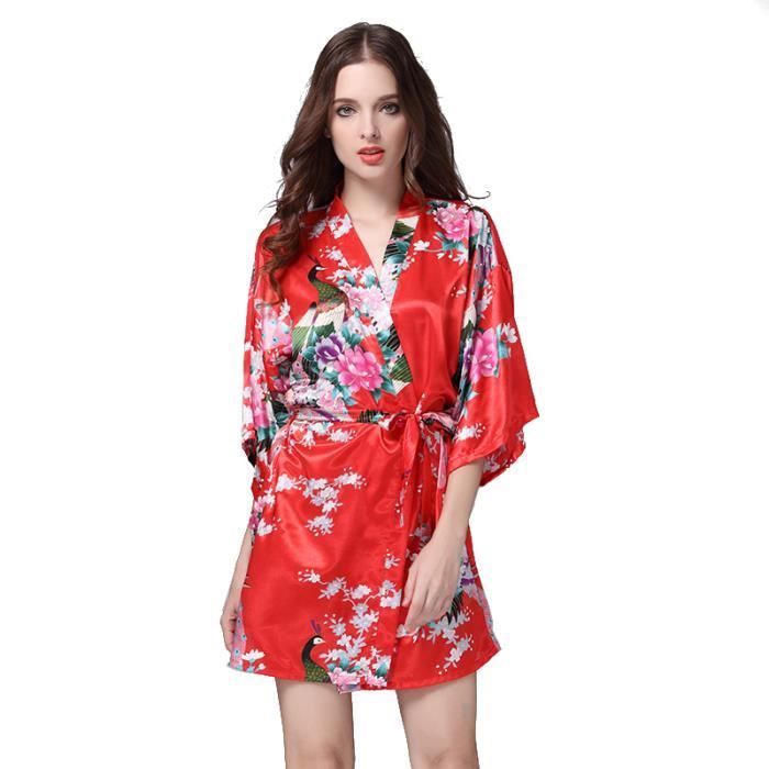 Robe De Nuit Robe De Chambre Peignoir Chemise De Nuit Satin Femme