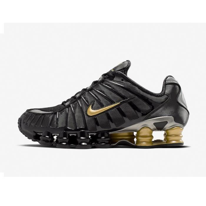 Baskets Nike Shox TL a ressorts pour hommes et femmes Noir et Or blanc Lacets Synthetique Cdiscount Sport
