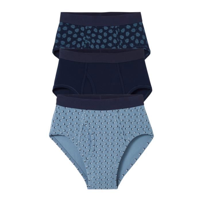 Slip Damart Lot de 3 slips ouverts assortis Lot Bleu Lot bleu Cdiscount Pret a Porter
