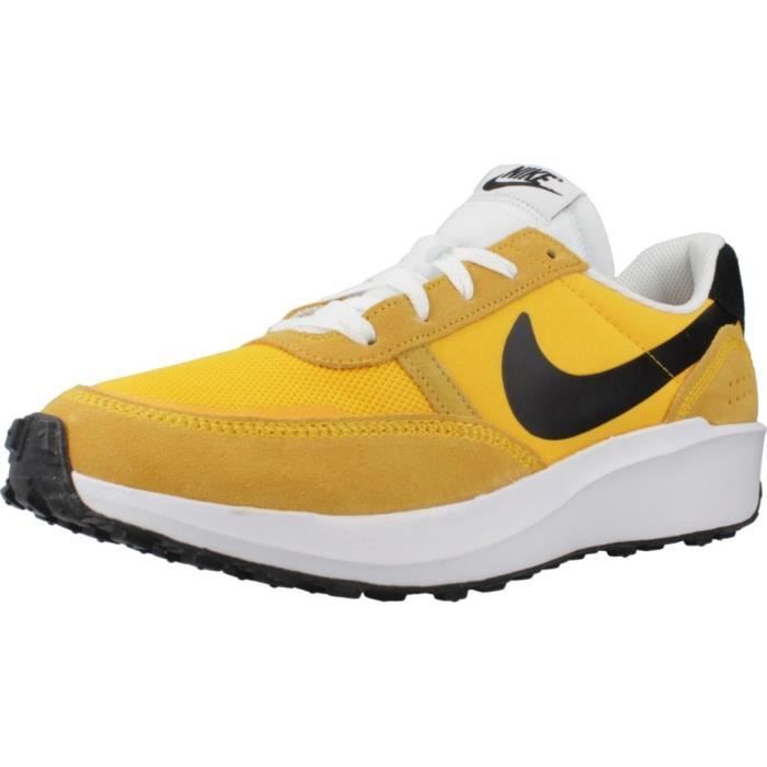 Baskets NIKE WAFFLE DEBUT Jaune Textile Lacets Mixte