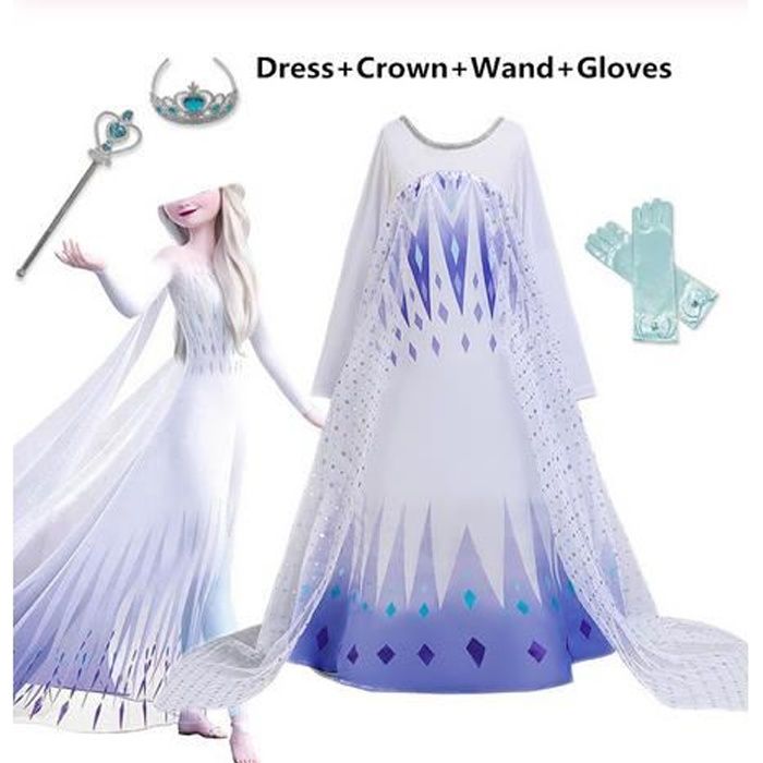 Chaude Elsa 2 filles robe Elsa robe fete Vestidos Cosplay fille vetements Anna anniversaire princesse robe enfants Costume pour noel