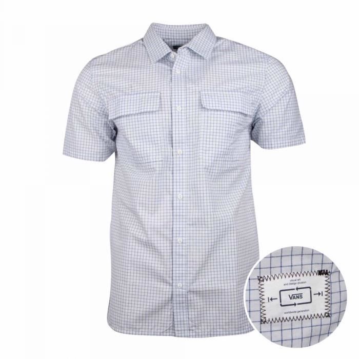 Chemise mc Homme VANS Blanc Regular Manches courtes Col chemise Blanc Cdiscount Pret a Porter