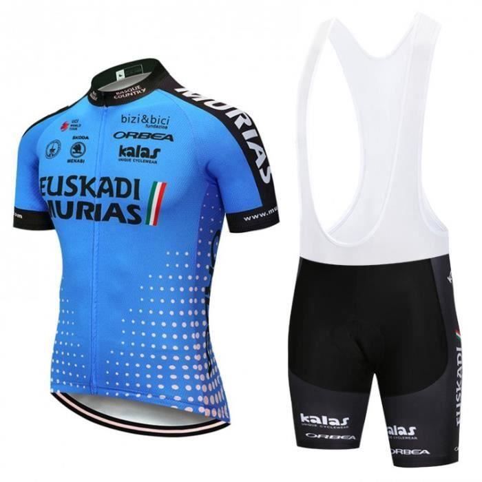 Maillot Et Cuissard Bretelles Gel 9D Maillot Cuissard Cyclisme Tenue Cyclisme Homme FFFF & OLFEH - Maillot Manche Courte Cuissard Bretelle - 9D Gel - Respirant - Séchage Rapide Vêtement Vélo