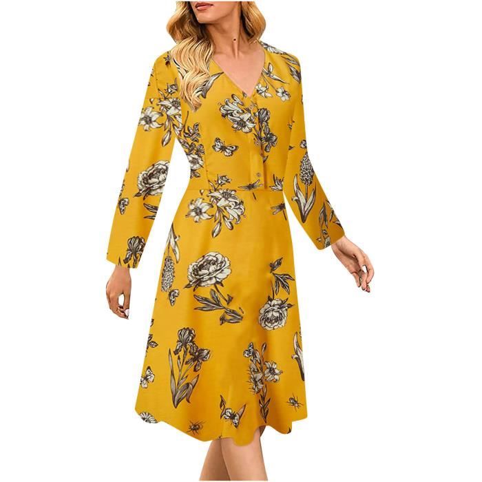 robe trapeze jaune